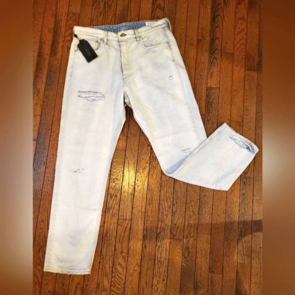 NWT Rag & Bone Raven w/holes Maya High-Rise Slim Jeans Size 34